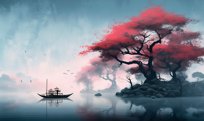 新中式水墨山水画,插画/手绘图,插画/手绘图库,插画/手绘图下载,插画/手绘